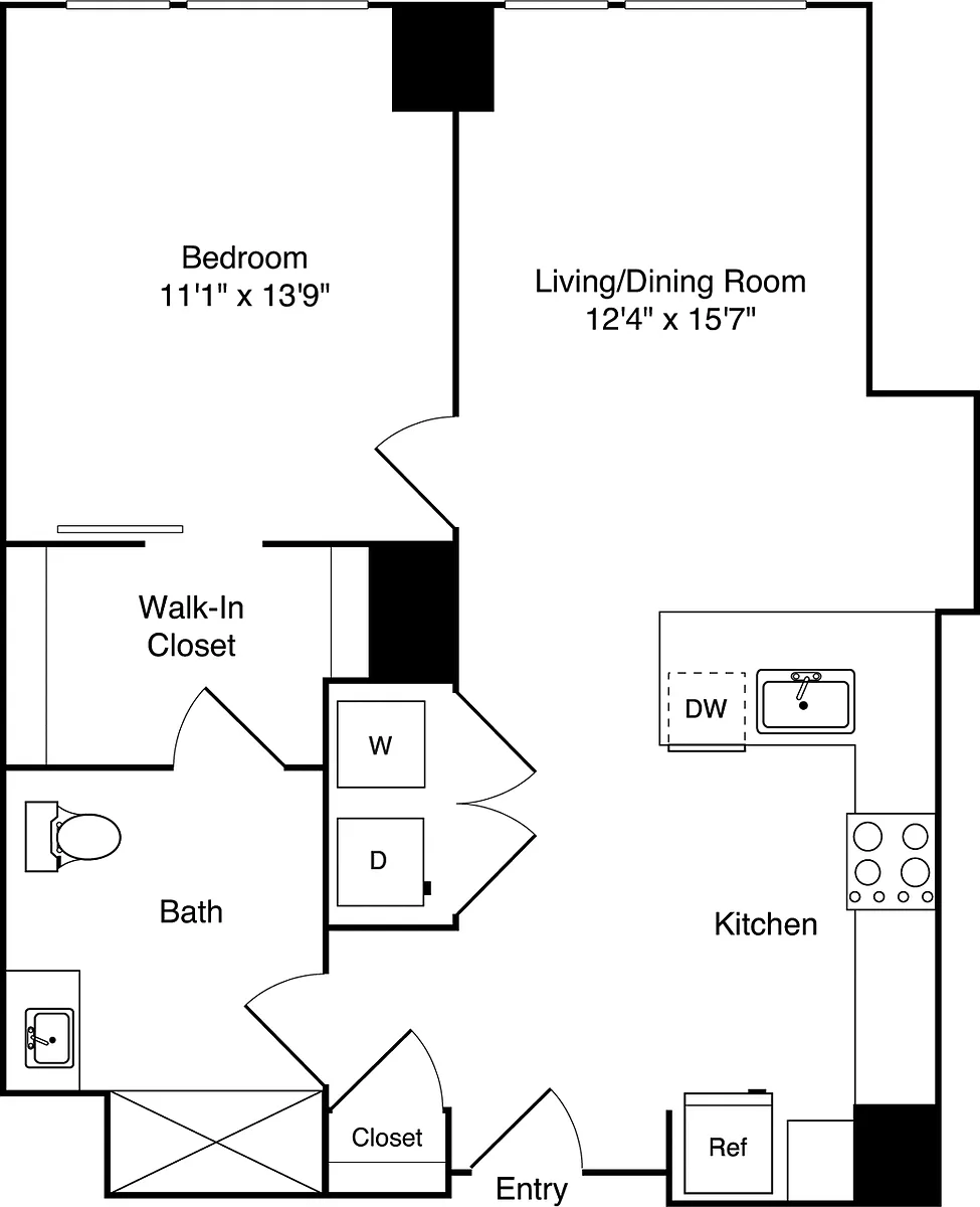 Floor plan 1 Bedroom N