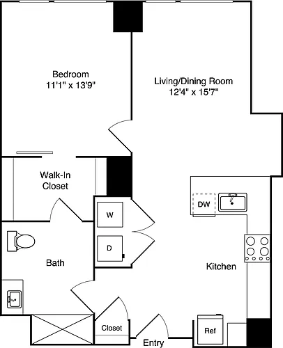 Floor plan 1 Bedroom N