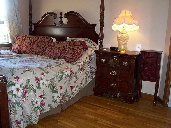 Freshly painted master bedroom