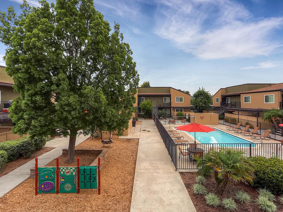 The Community Courtyard, Pool, and Playground at Midway Gardens Apartments