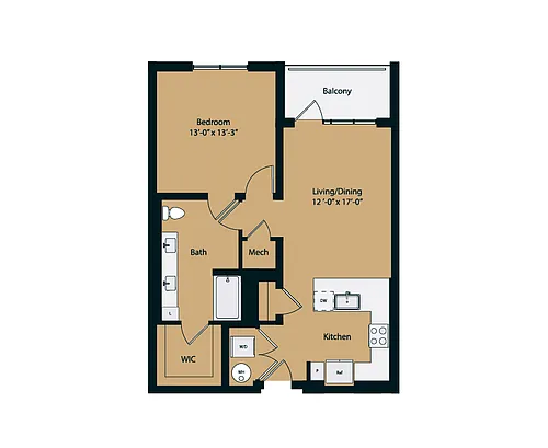 Floor plan 1B-2