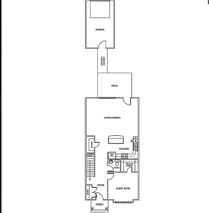 First Floor : Downstairs Bedroom with full bath, Living room with Open Kitchen. Separated Garage