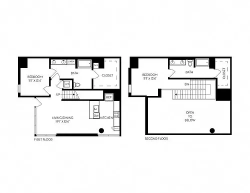 Floor plan Vora Lux 1x1-WL1, 1522 SF