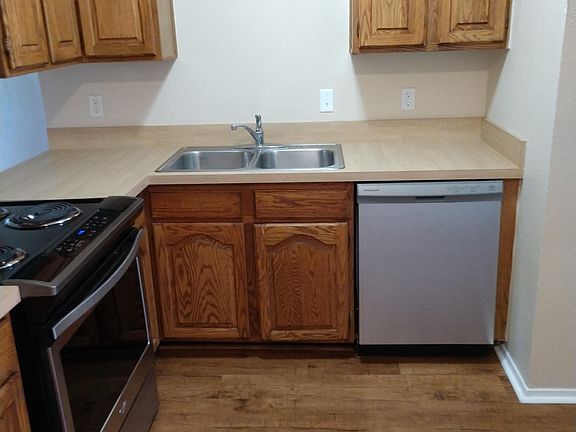 Kitchen sink, stove and dishwasher