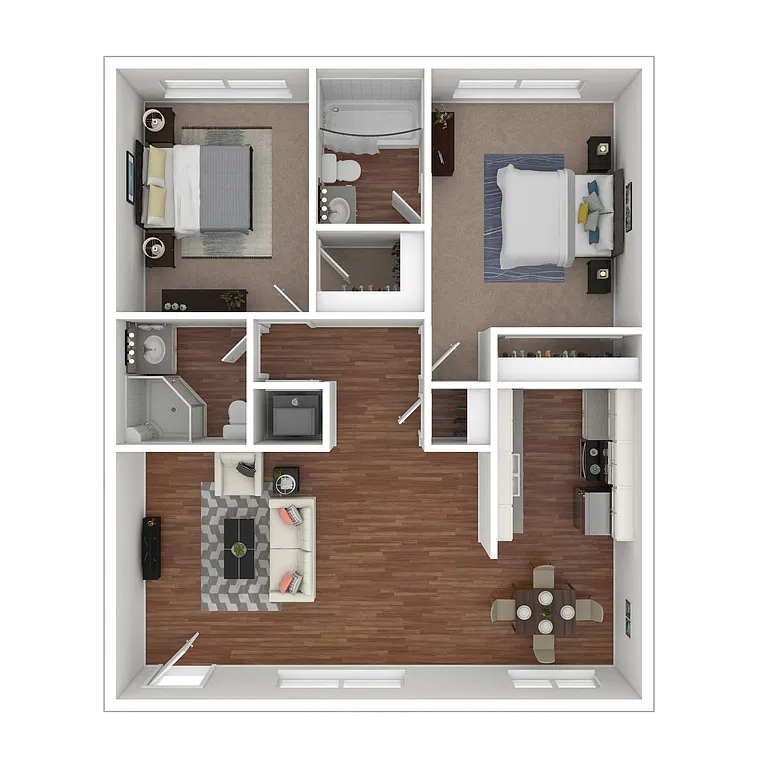 Floor plan 2 Bed 2 Bath
