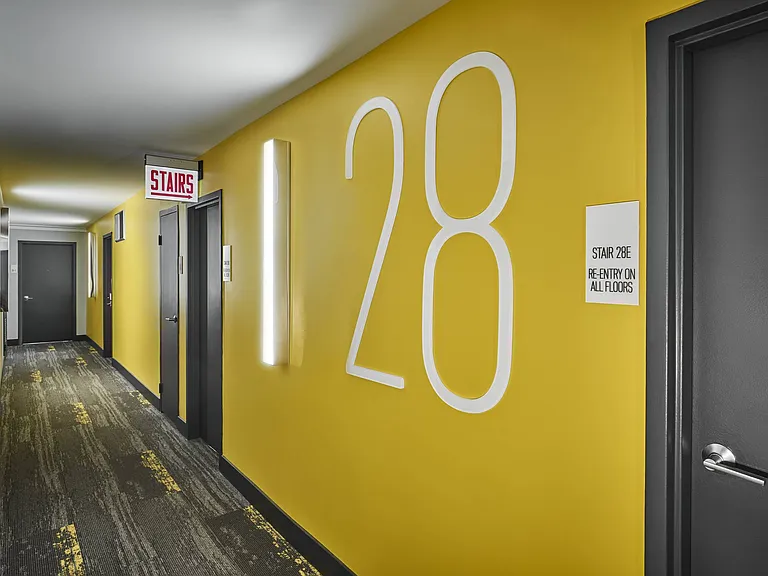 Bright, open, and clean interior hallways to our apartment homes