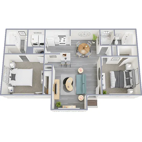Floor plan 2 Bedroom Roommate