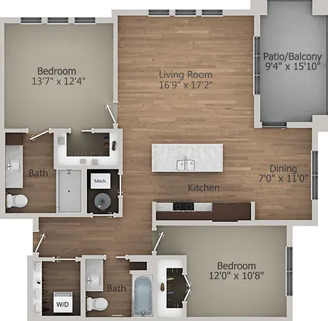 Floor Plan 2D | Arrabelle Apartments | Apartments in Cedarburg, WI Floor Plan 2D | Arrabelle Apartments | Apartments in Cedarburg, WI