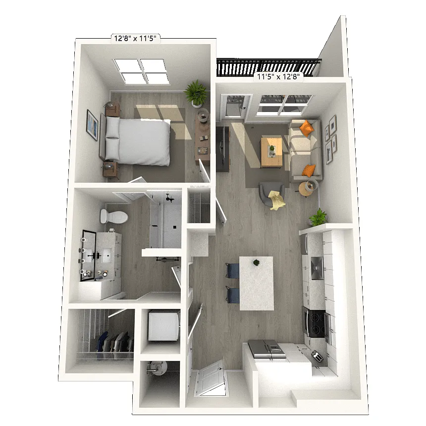 Floor plan A11 1x1 899 SF-FP