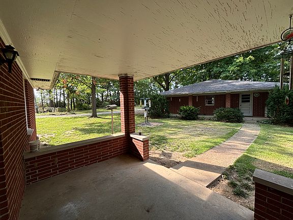 View of garage from covered patio/enterance