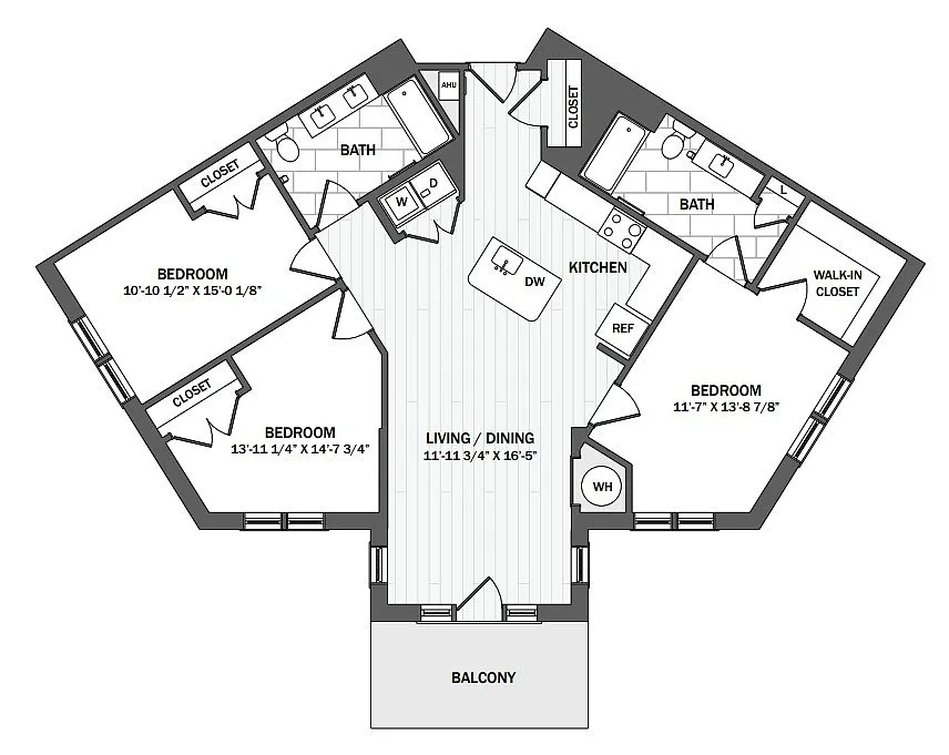 Floor plan 3Bed/2Bath-C1