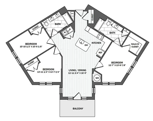 Floor plan 3Bed/2Bath-C1