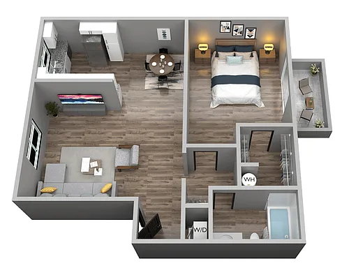Floor plan 1 Bedroom 1 Bathroom