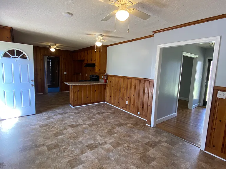 kitchen looking into entry foyer