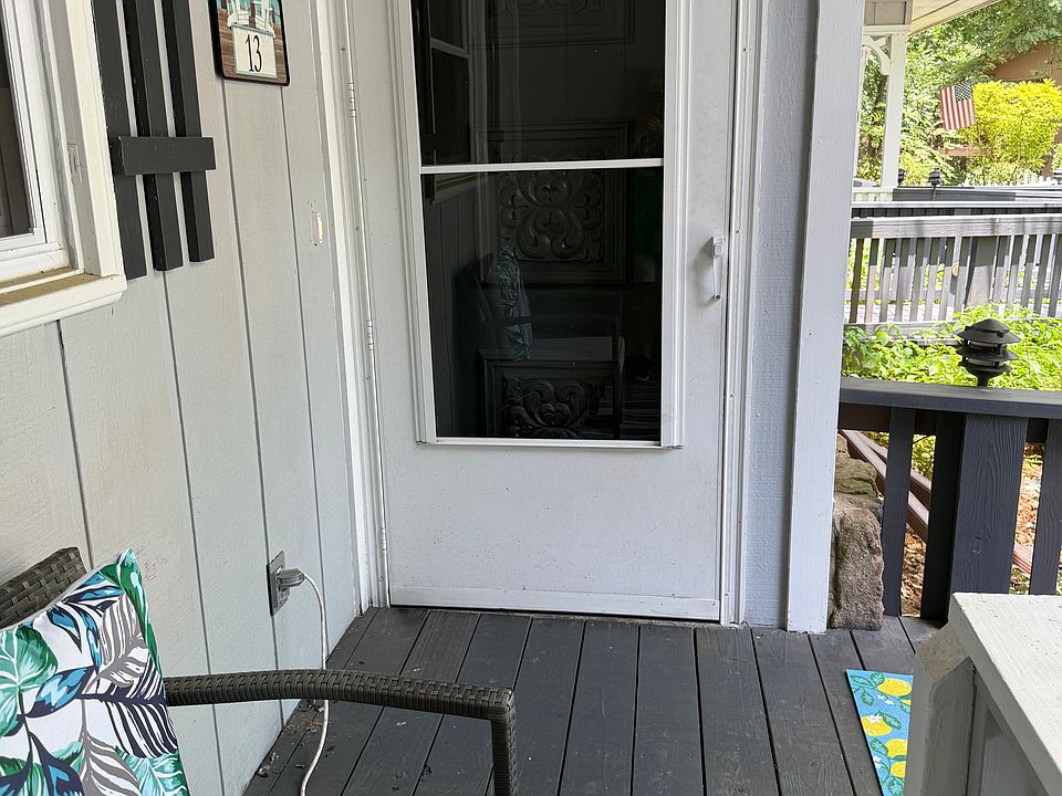 front door and porch