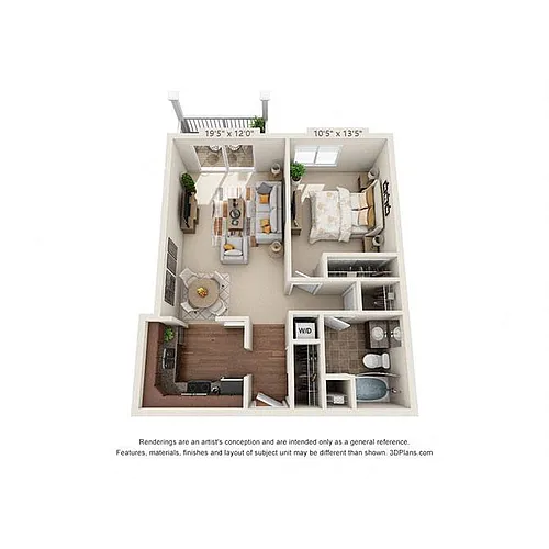 Floor plan Nokomis 1x1