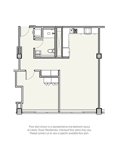 Floor plan One Bedroom Apartment