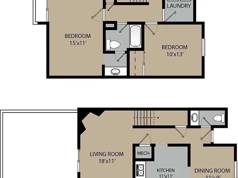 Pinyon Pine Two Bedroom Townhome Floorplan Pinyon Pine Two Bedroom Townhome Floorplan