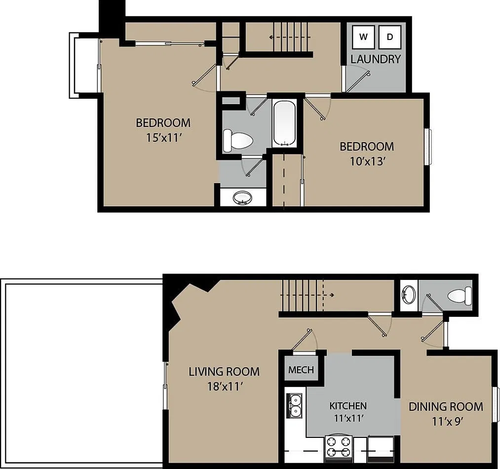 Floor plan Pinyon Pine 2-Bedroom Townhome in Boulder, CO