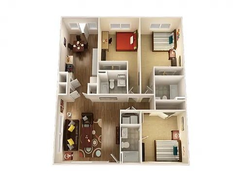 Floor plan Renovated 3 Flat