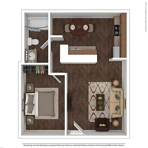Floor plan Medium One Bedroom
