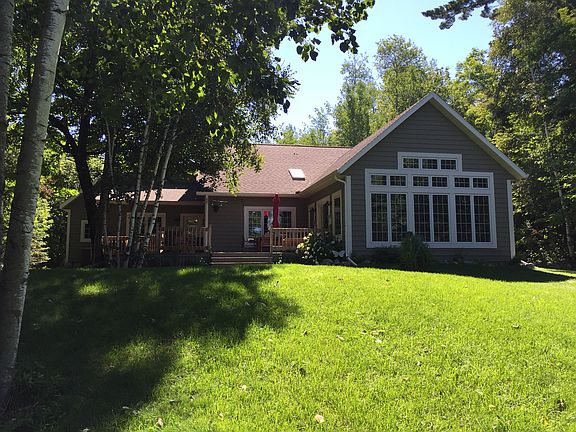 Lake front view of home
