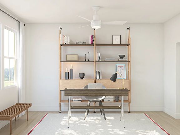 Home office with barn door