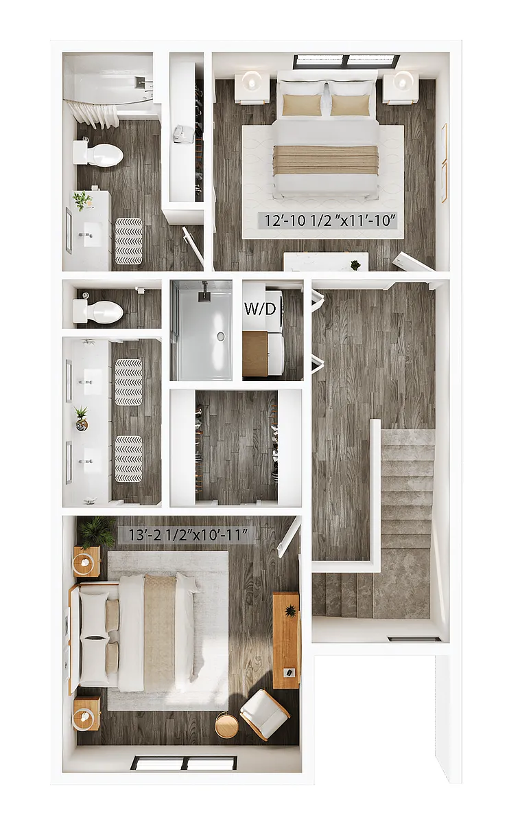 Floor plan B7 - Three Story Townhouse - Attached Garage
