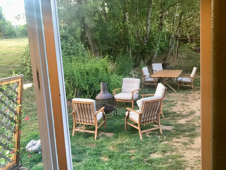 The view out of the kitchen window.