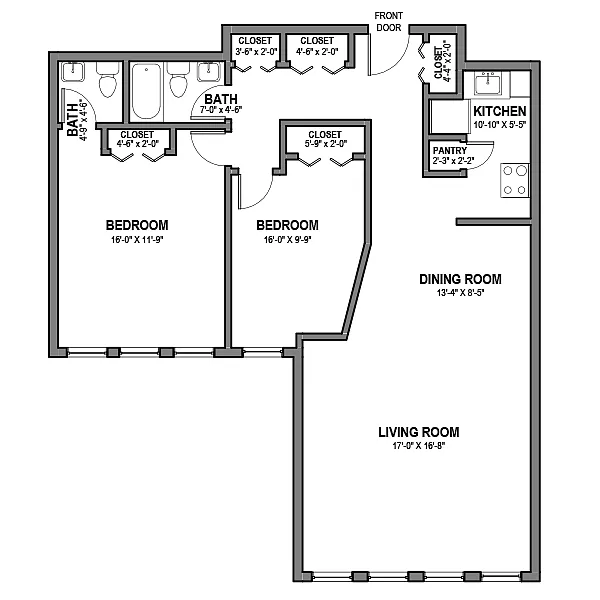 Floor plan Furnished 2 Bedroom
