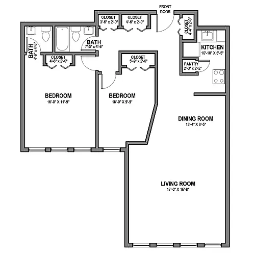 Floor plan Furnished 2 Bedroom