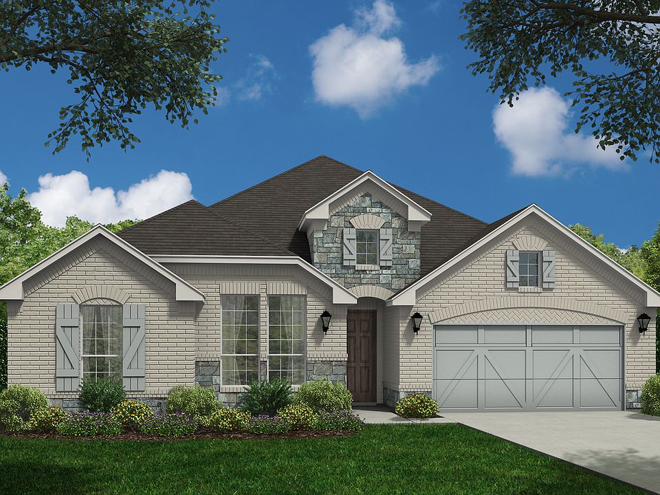 Plan 1685 Elevation B with Stone by American Legend Homes
