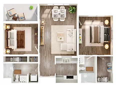 Floor plan 2 Bedroom 2 Bath