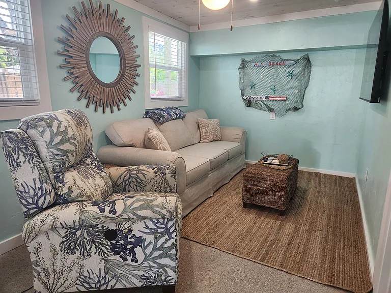 Living Area with room for air mattress for guests.