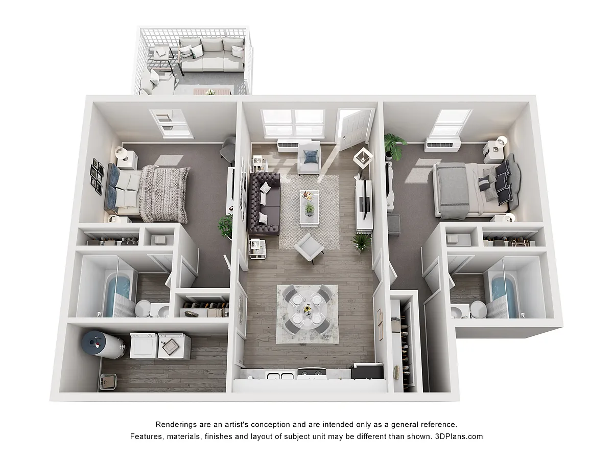 Floor plan 2 Bedroom 2 Bath
