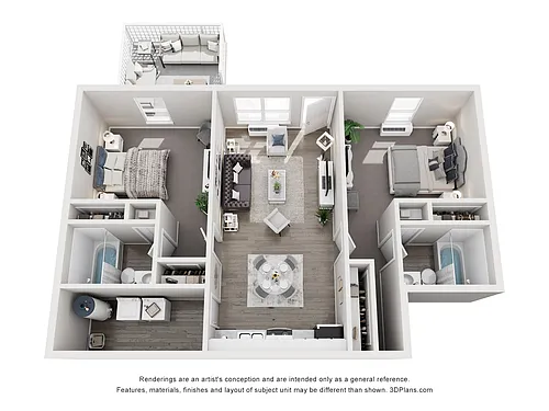 Floor plan 2 Bedroom 2 Bath