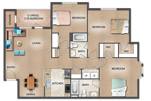 Floor plan 3 Bedroom