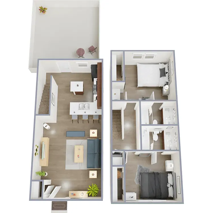 Floor plan 2 Bedroom 2 Bathroom