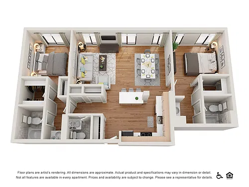 Floor plan 2 Bedroom 2.5 Bath C