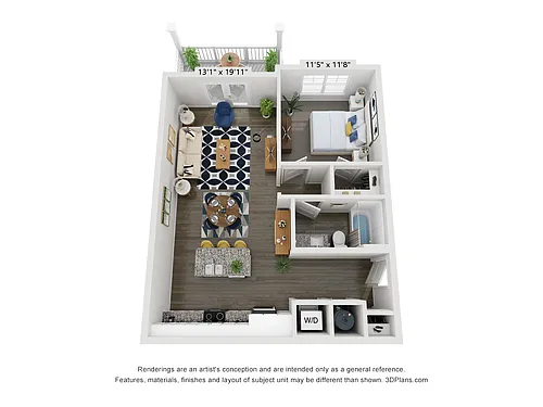 Floor plan 1 Bedroom 1 Bathroom