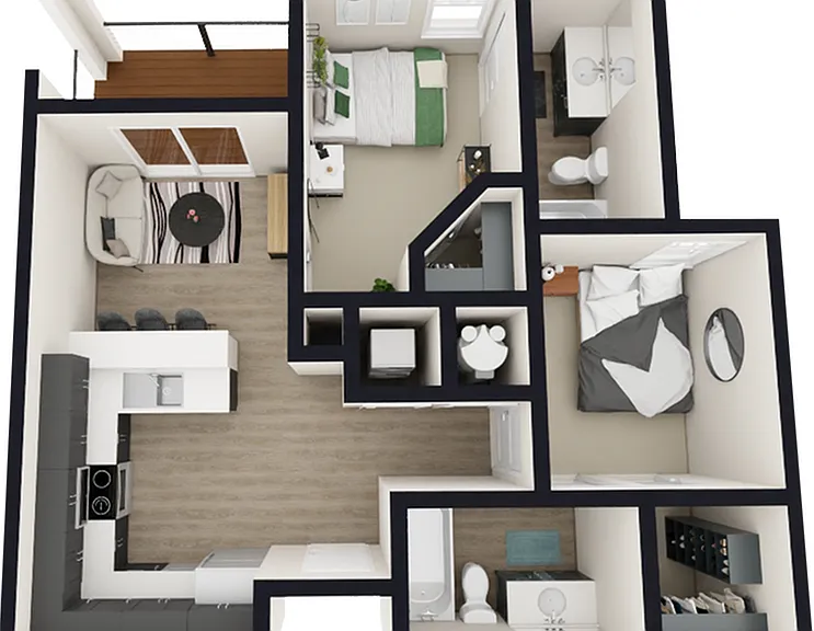 B2: 2 Bed 2 Bath B2: 2 Bed 2 Bath