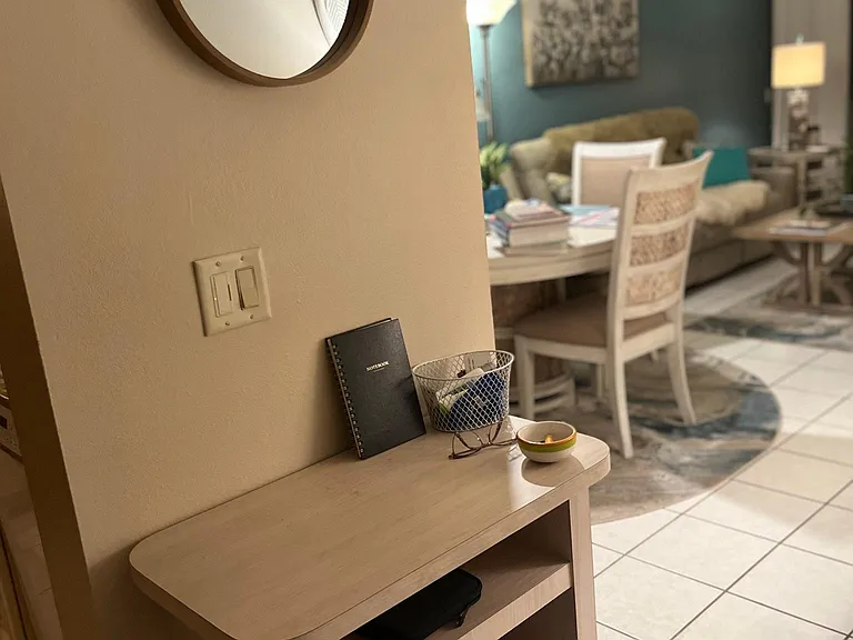 Entry way table with mirror