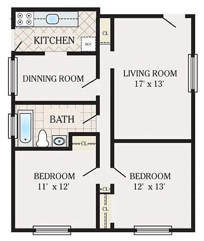 Floor plan Two Bedroom