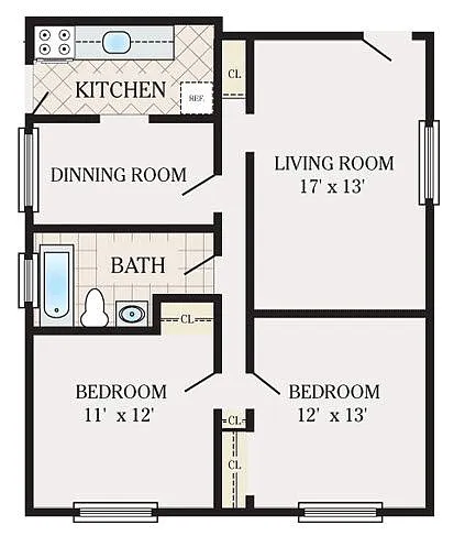 Floor plan Two Bedroom