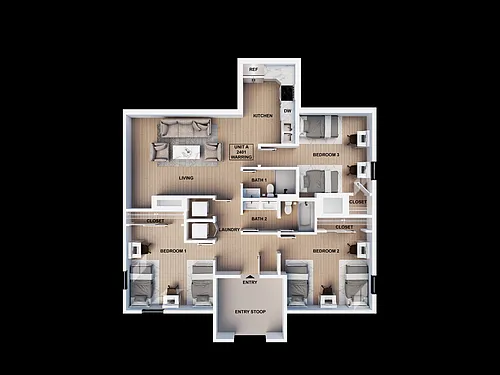 Floor plan 3 Bed 2 Bath