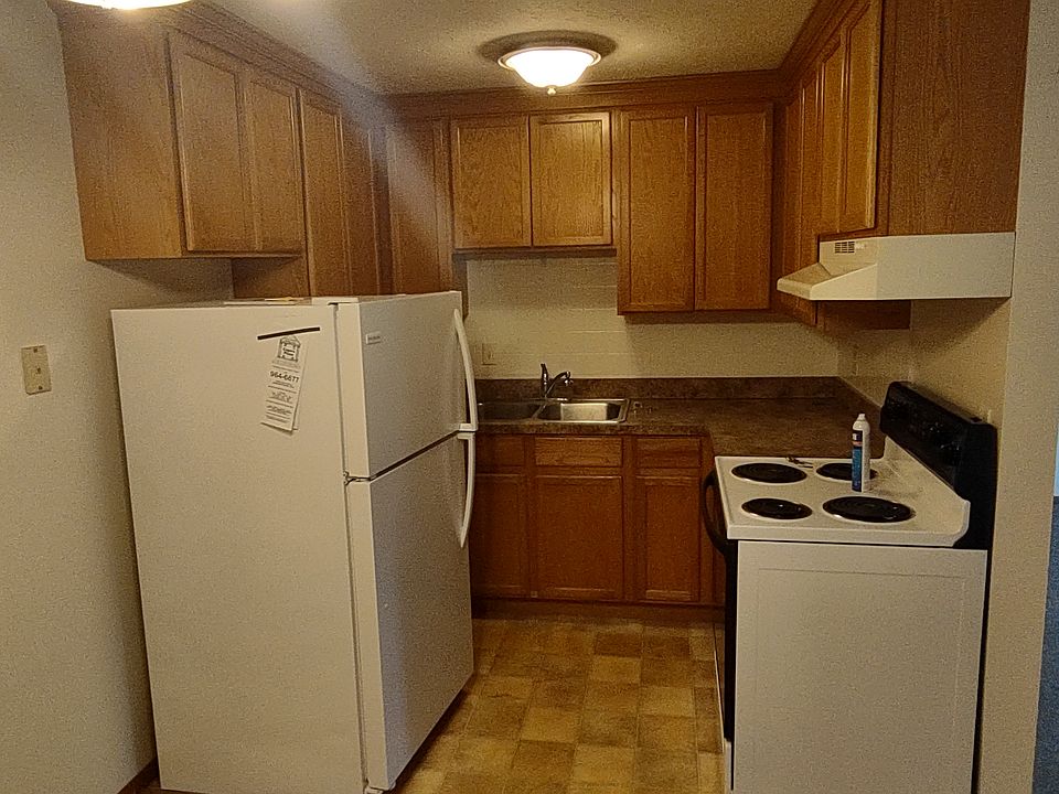 Natural wood cabinets in kitchen