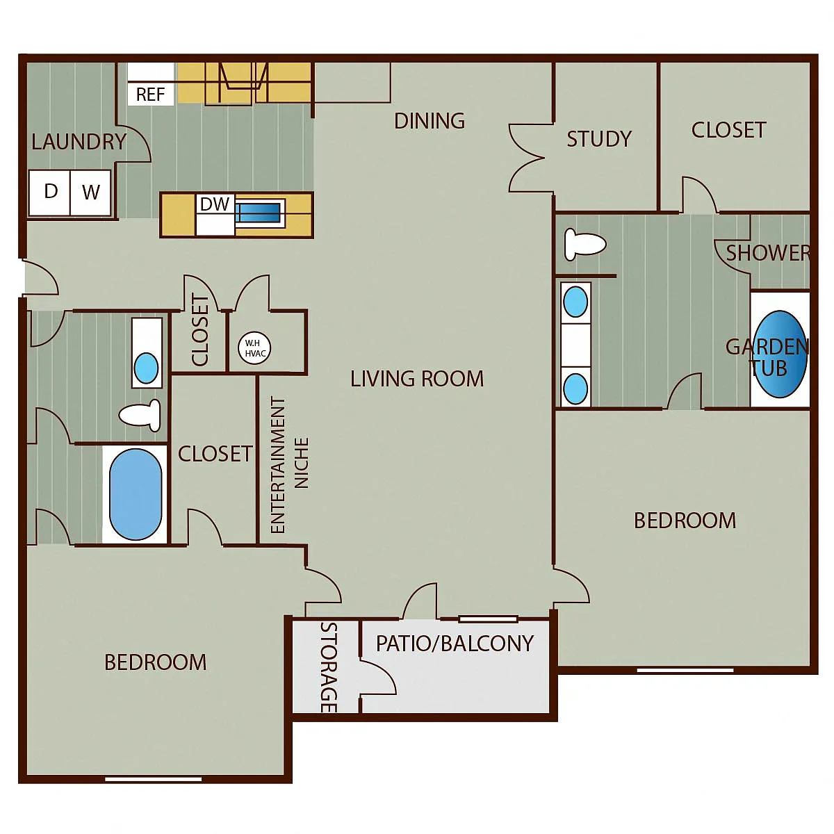 Floor plan 2 Bedroom Deluxe