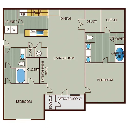 Floor plan 2 Bedroom Deluxe