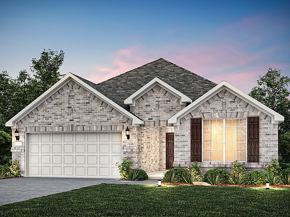 Exterior A with wood shutters, and 2-car garage with additional storage