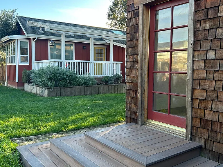 main bedroom deck and backyard